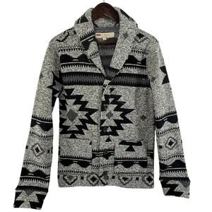 Levi’s Shawl Collar Tribal Cardigan Sweater Black Gray Men’s Small